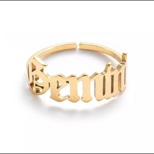 Gold Adjustable Zodiac Sign Ring